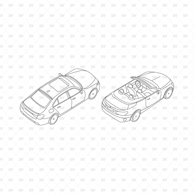 CAD, Vector, PNG Axonometric Urban Vehicles