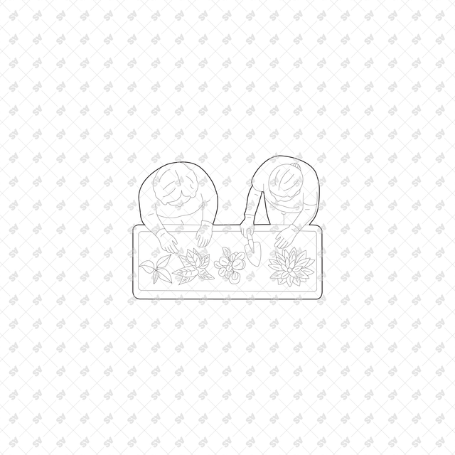CAD, Vector, PNG Senior Living Characters Top View