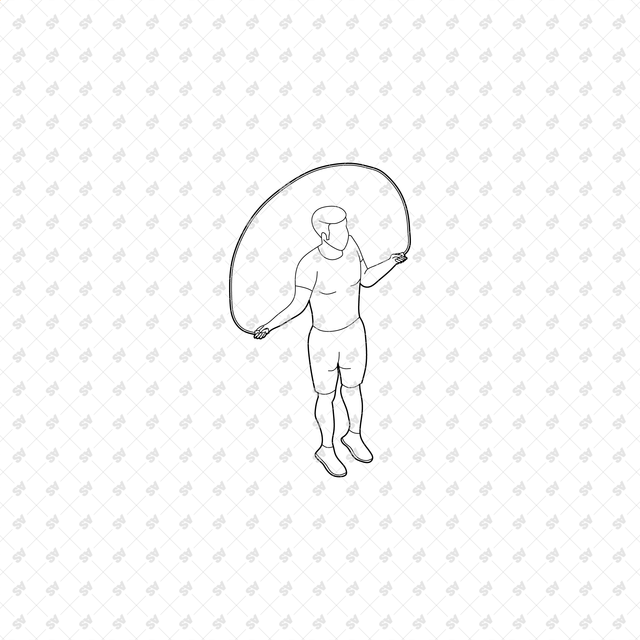 CAD, Vector, PNG Isometric View Workout Characters