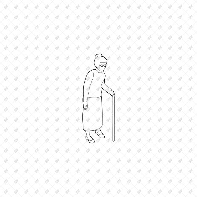 CAD, Vector, PNG Isometric Elderly People