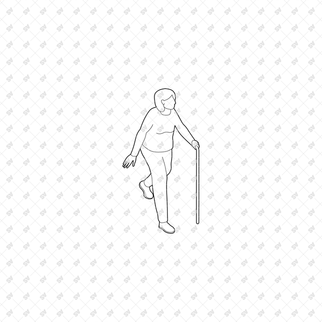 CAD, Vector, PNG Isometric Elderly People