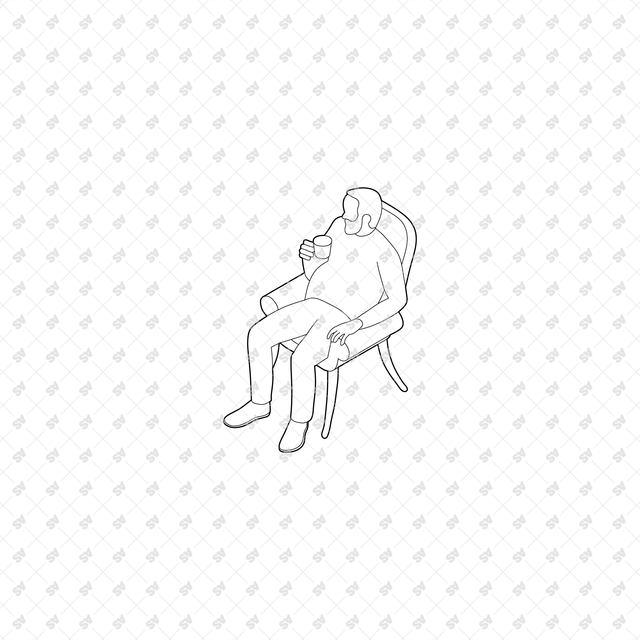 CAD, Vector, PNG Isometric Elderly People