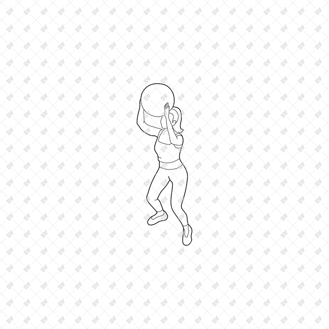 CAD, Vector, PNG Isometric View Workout Characters