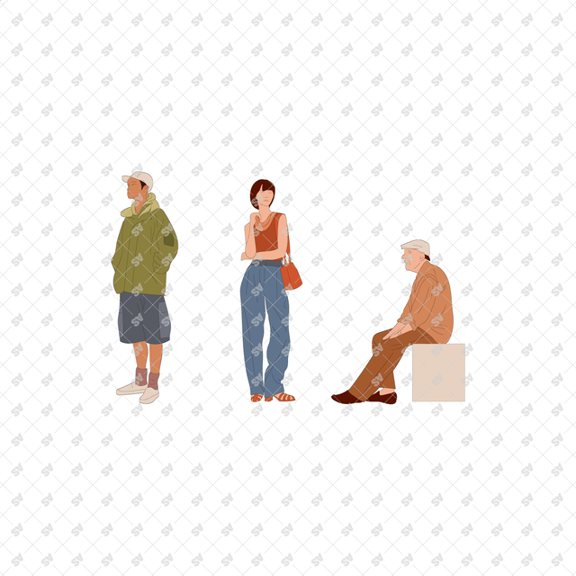 Vector PNG Urban Characters in Color