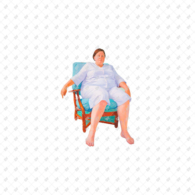 PNG Post Digital Collage Characters sitting on a Chair or on a Stool chair