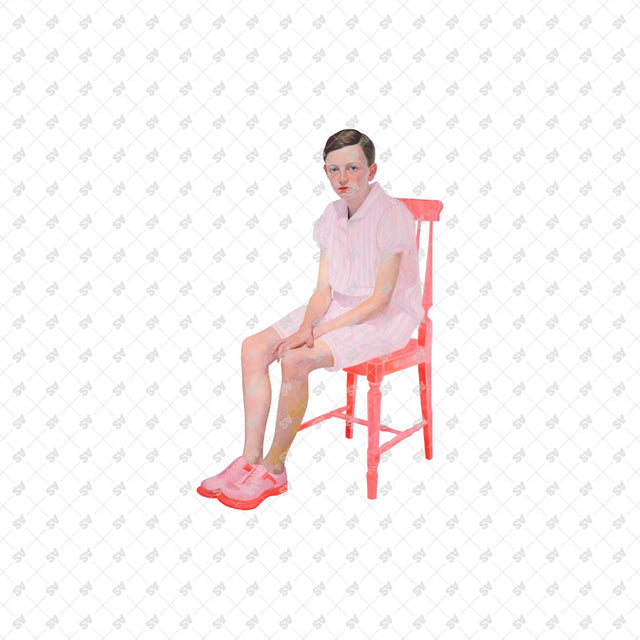 PNG Post Digital Collage Characters sitting on a Chair or on a Stool chair