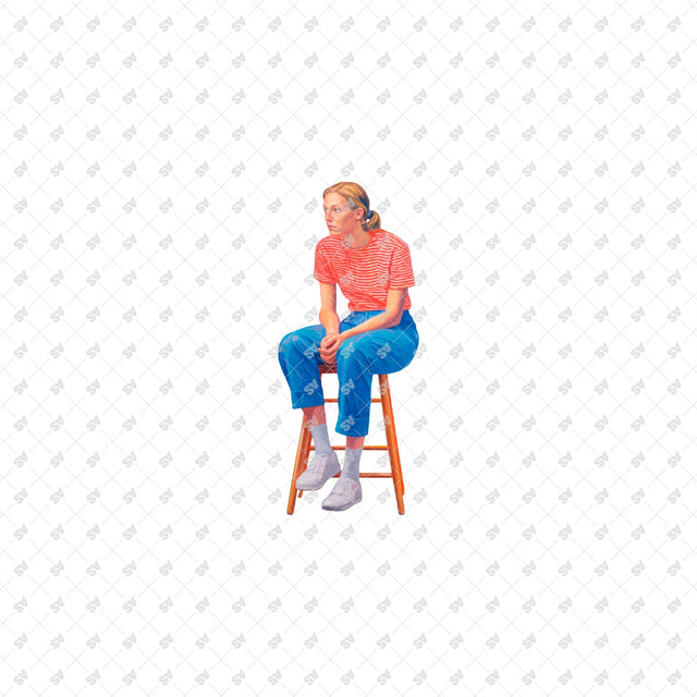 PNG Post Digital Collage Characters sitting on a Chair or on a Stool chair