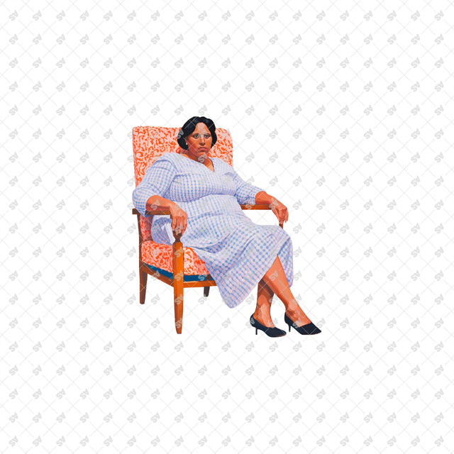 PNG Post Digital Collage Characters sitting on a Chair or on a Stool chair