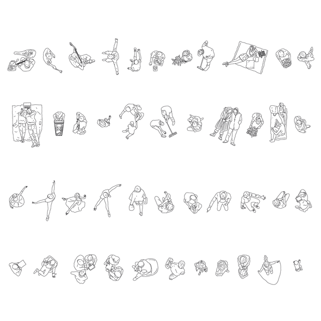 CAD, Vector People in Plan (44 Items)