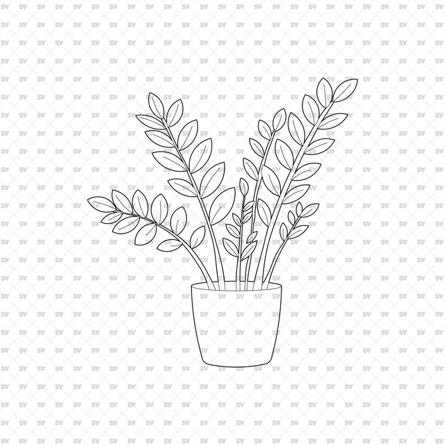 ArchiCAD DWG Vector PNG Houseplants in Top and Front View