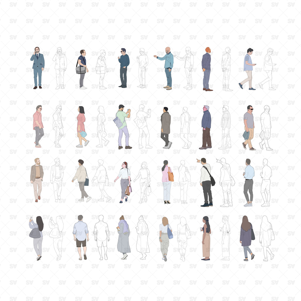 Human Figure Graphical 24 Human Figure Illustrations - Vector & PNG – Studio Alternativi