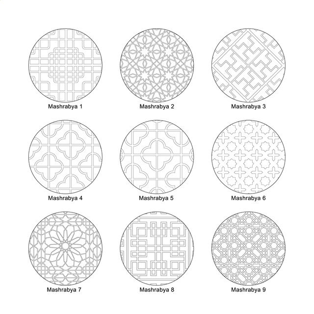 Illustrator Pattern Library - Mashrabiya/ Lattice Screen Patterns