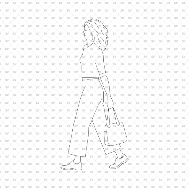 ArchiCAD Vector PNG People Walking in Side View