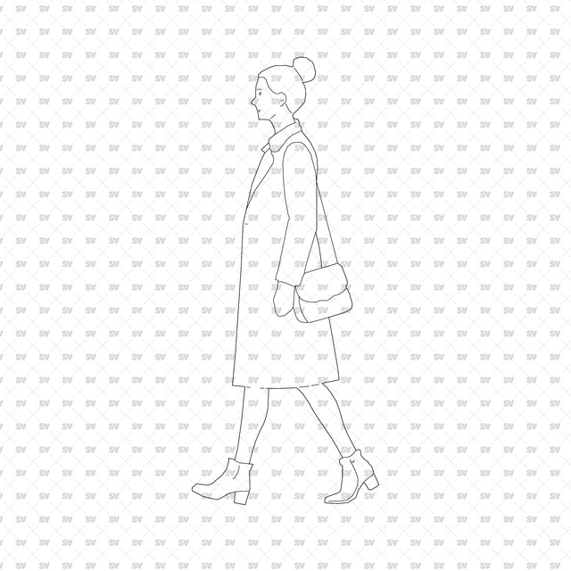 ArchiCAD Vector PNG People Walking in Side View