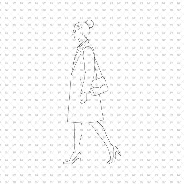 ArchiCAD Vector PNG People Walking in Side View
