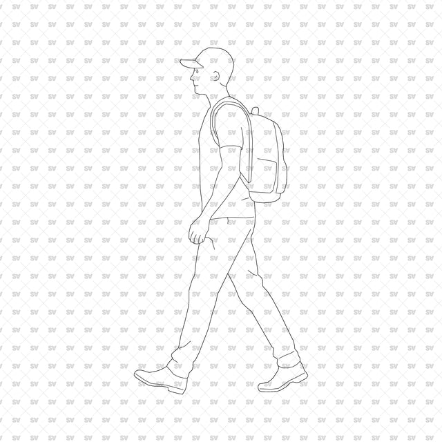 ArchiCAD Vector PNG People Walking in Side View