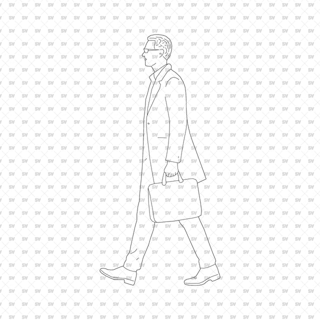 ArchiCAD Vector PNG People Walking in Side View