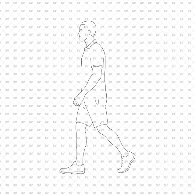 ArchiCAD Vector PNG People Walking in Side View