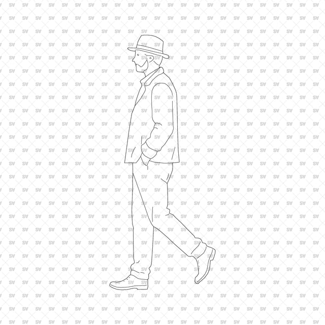 ArchiCAD Vector PNG People Walking in Side View
