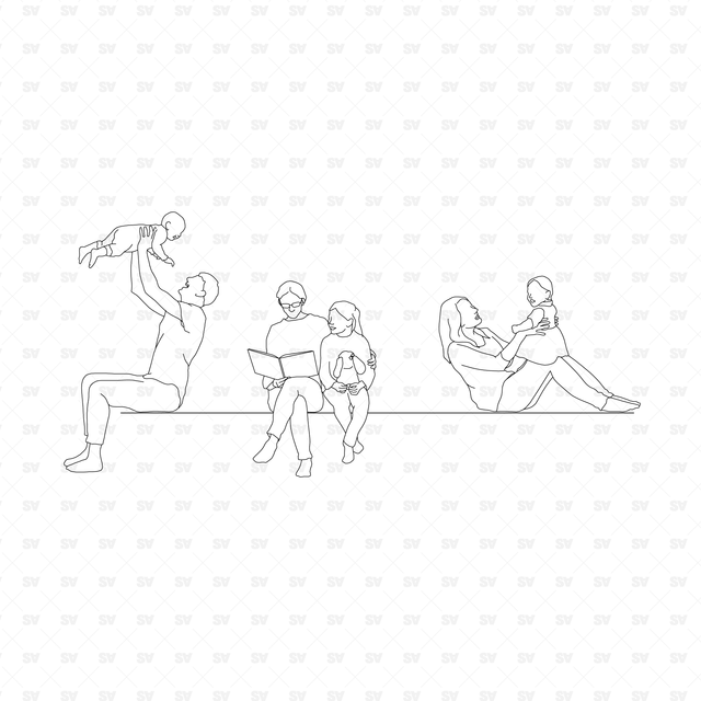 CAD Vector PNG People at Home