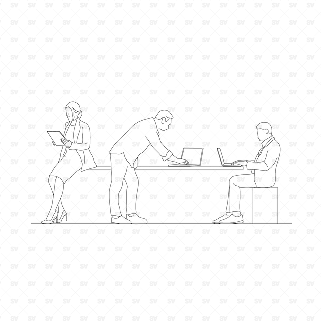 CAD Vector PNG People at the Office