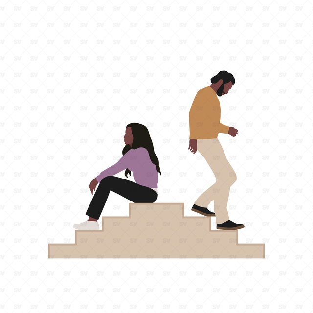 Vector, PNG Stairs People Set in Front and Side View
