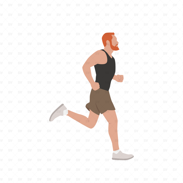 Vector, PNG People Doing Sports Set in Front and Side View