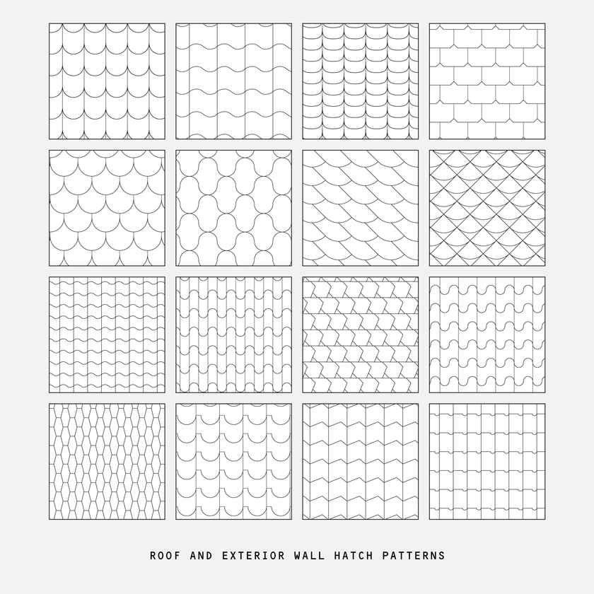 Architectural Materials | Patterns | Roof and Wall Hatch Patterns ...
