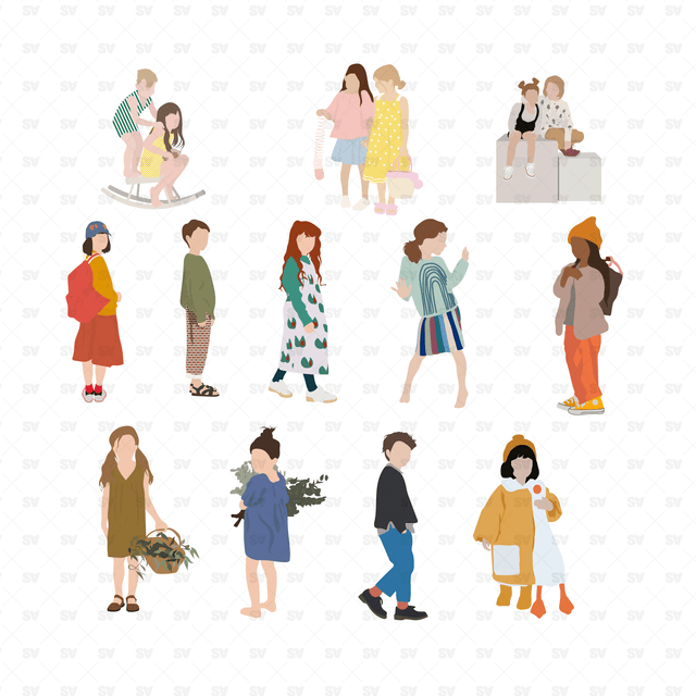 Vector, PNG Active People (47 characters)