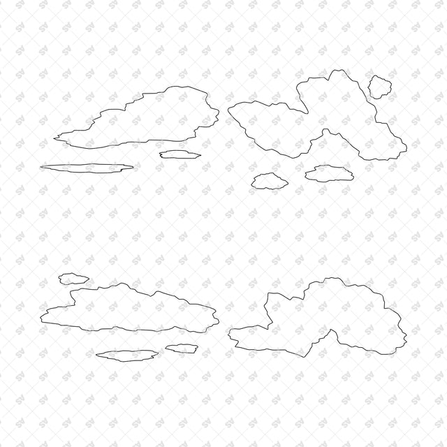 Architectural cloud silhouettes 5 to 8, outline detail