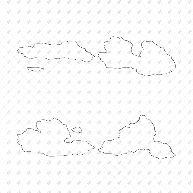 Architectural cloud silhouettes 17 to 20, outline detail