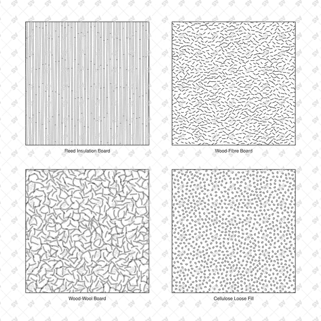 Reed board, wood-fibre board, wood-wool board and cellulose loose-fill hatches