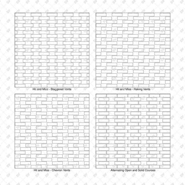 Illustrator Pattern Library - Open Brick Screen Patterns - 16 Swatches