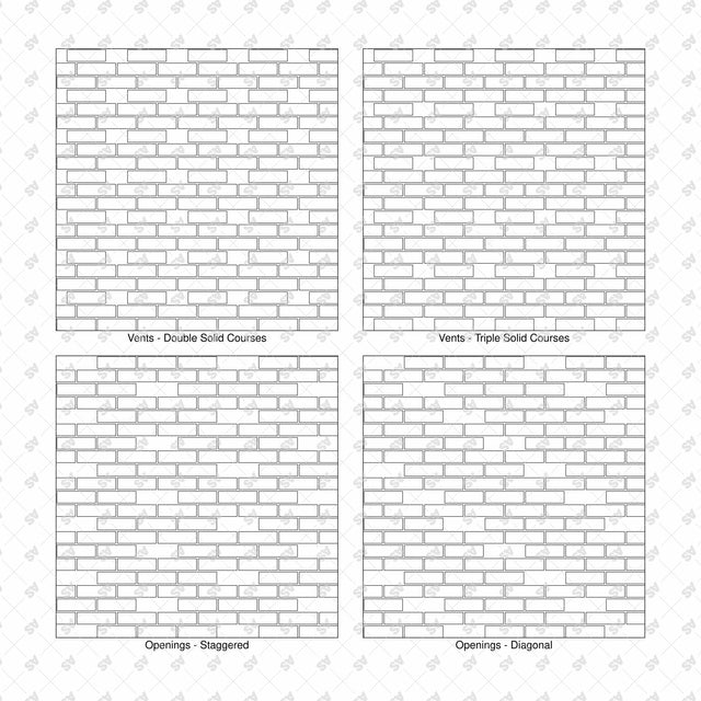Illustrator Pattern Library - Open Brick Screen Patterns - 16 Swatches