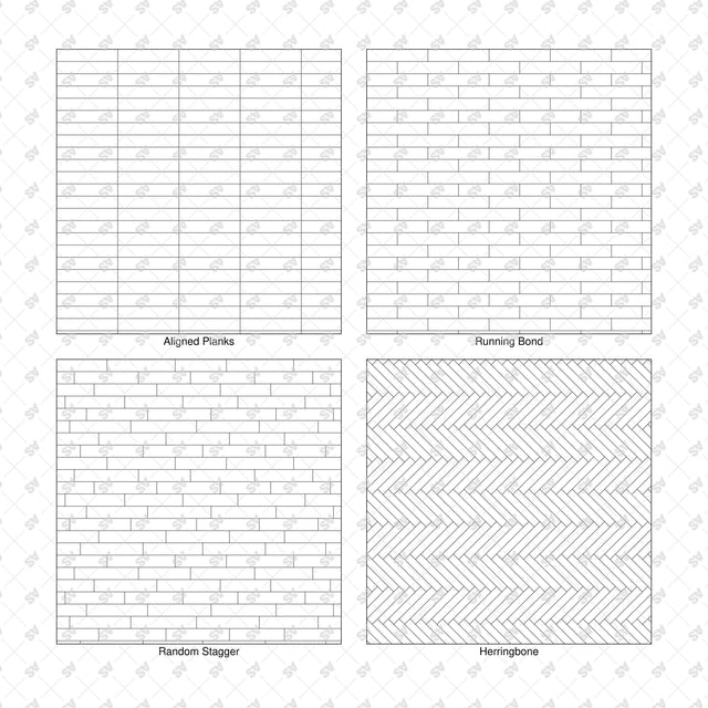 Illustrator Pattern Library - Parquet - 16 Vector Swatches