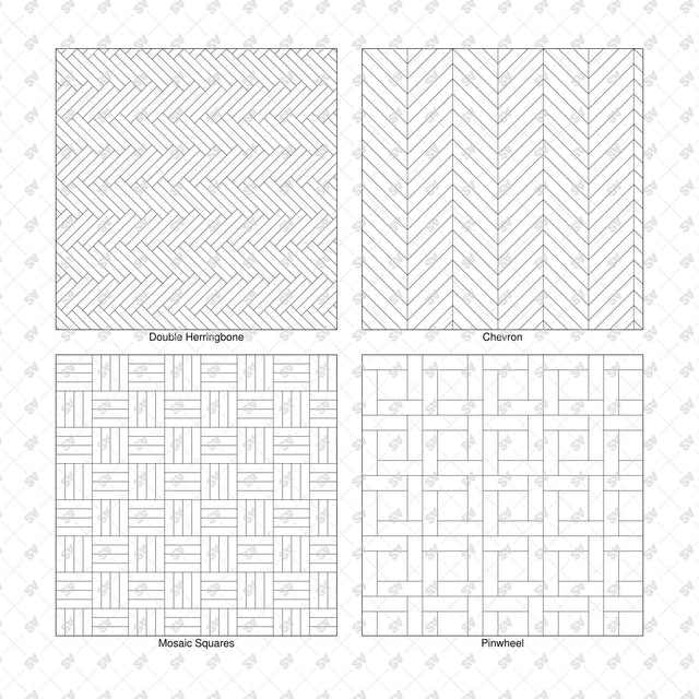 Illustrator Pattern Library - Parquet - 16 Vector Swatches