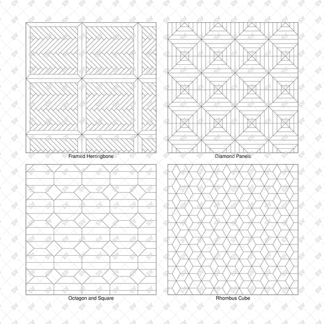 Illustrator Pattern Library - Parquet - 16 Vector Swatches