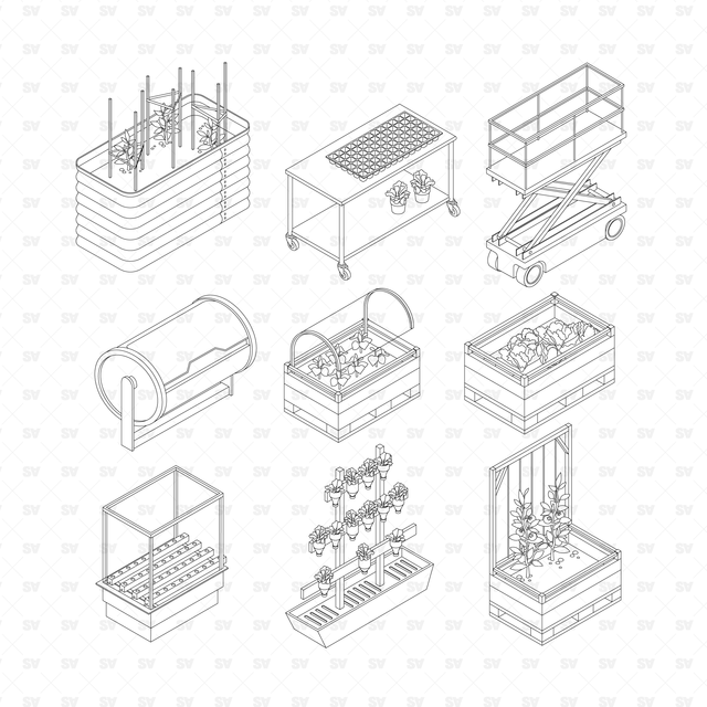 Urban Farming 06 (9 Isometric Illustrations)