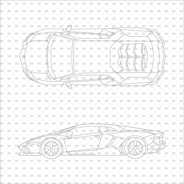 ArchiCAD Vector PNG Vehicles in Top and Side Views