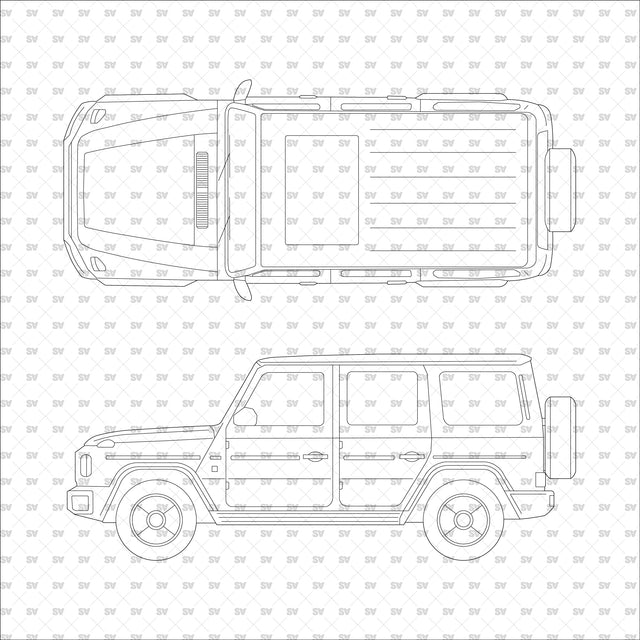 ArchiCAD Vector PNG Vehicles in Top and Side Views