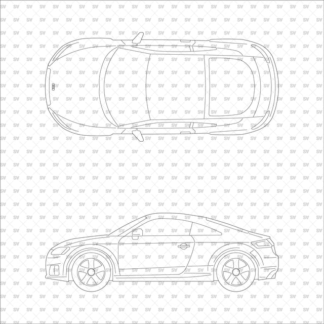 ArchiCAD Vector PNG Vehicles in Top and Side Views