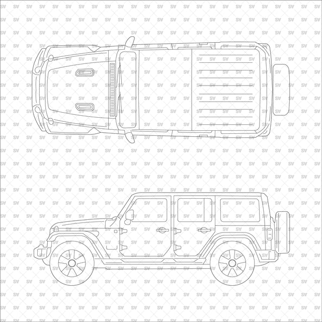 ArchiCAD Vector PNG Vehicles in Top and Side Views
