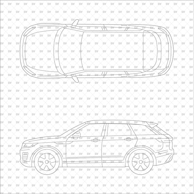 ArchiCAD Vector PNG Vehicles in Top and Side Views