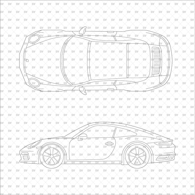 ArchiCAD Vector PNG Vehicles in Top and Side Views