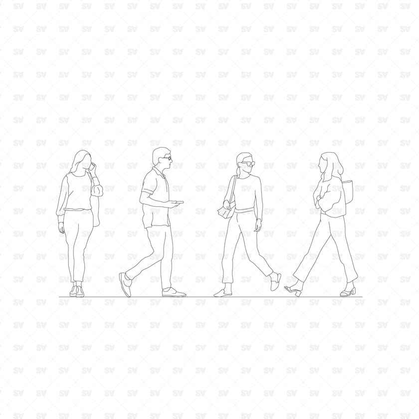 People Walking: Elevation View Pack – Studio Alternativi