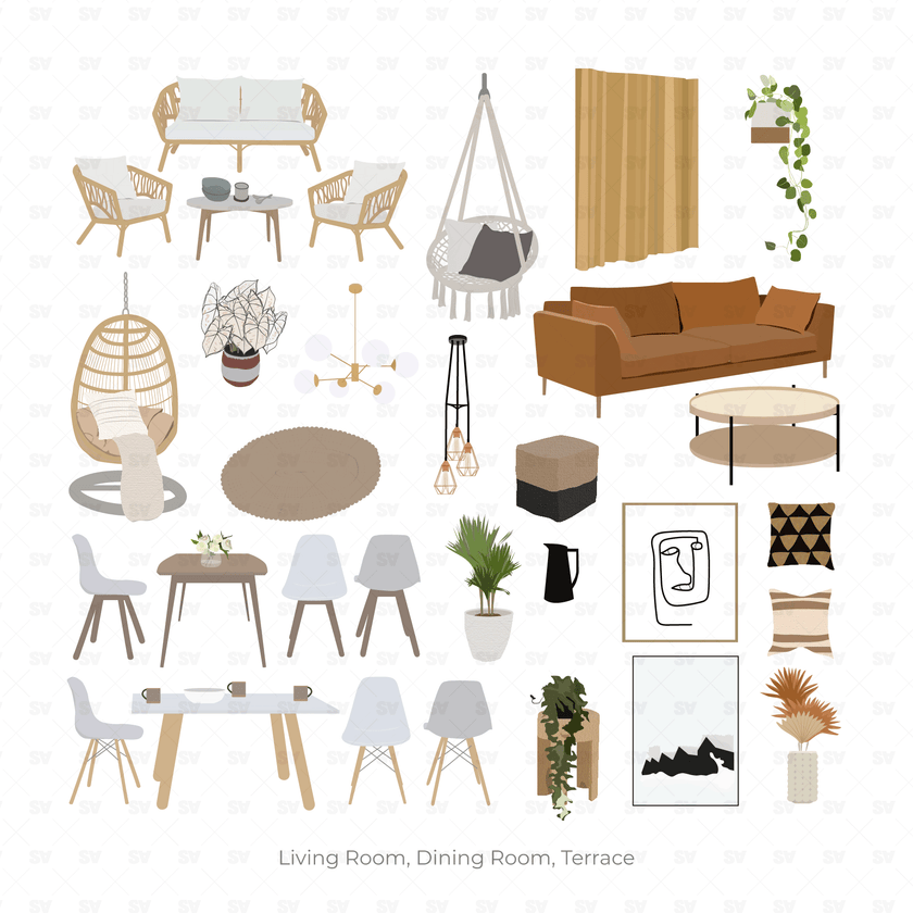 Vector Interior Furniture Pack - 125 Figures – Studio Alternativi