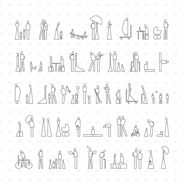 CAD, Vector, Naïve Characters Mega-Pack (50+ figures)