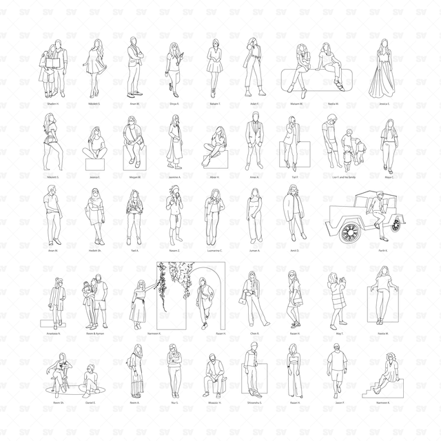 CAD & Vector People - YOUCutout Characters  In One Single Mega-Pack