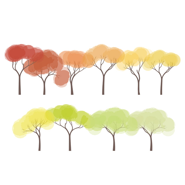 Flat Vector Watercolor Trees (+PNGs)