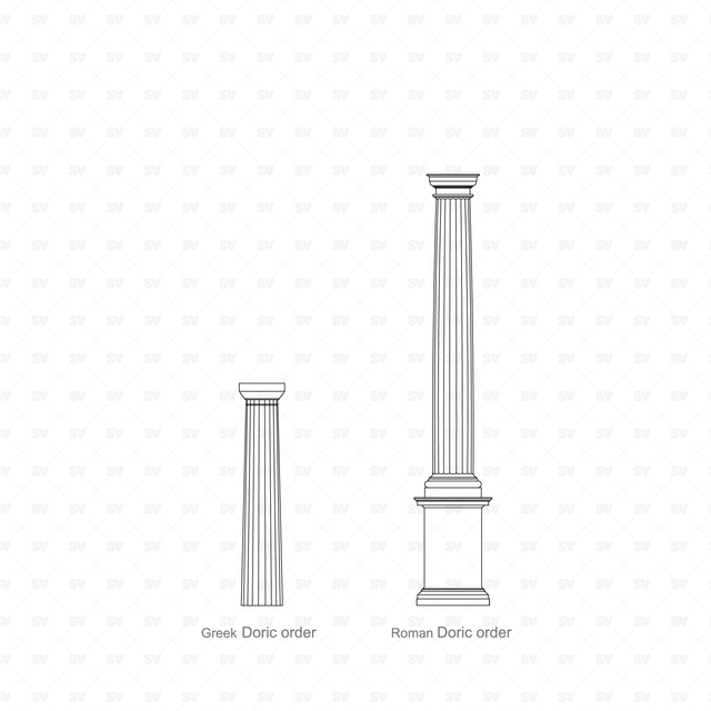 CAD & Vector Classical Architectural Orders/ Columns